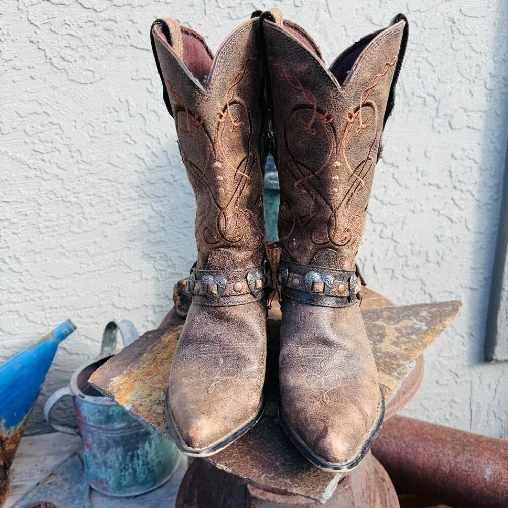 Durango Crush Heartbreaker Distressed Women's Cowboy Boots 6.5 - Picture 4 of 15